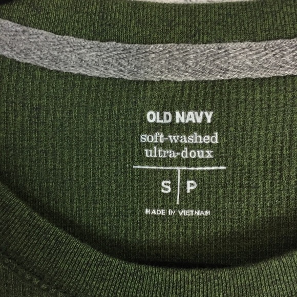 NEW Old Navy Thermal Shirt Mens Small Green Soft-washed Waffle Long Sleeve NWT - Picture 4 of 9